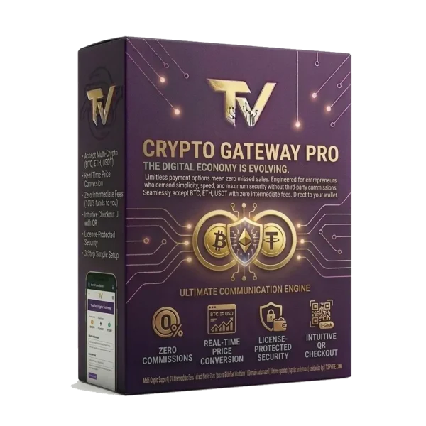 TopVite Crypto Gateway PRO: Zero-Fee Cryptocurrency Payments for WooCommerce