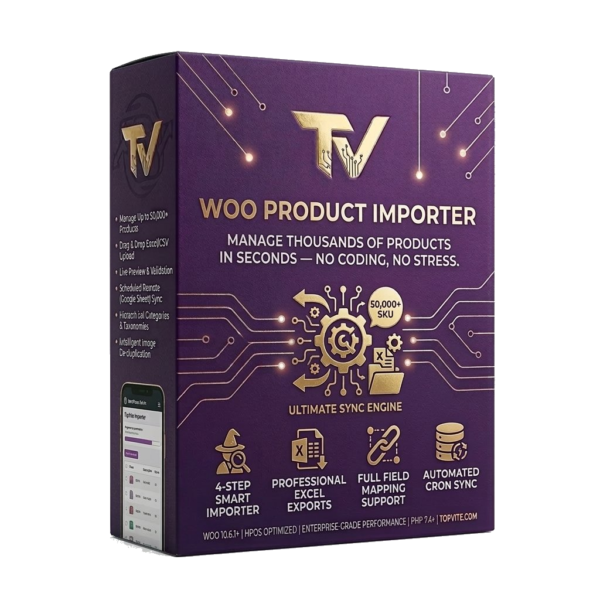 TopVite Woo Product Importer: The Professional Excel Import & Export Solution for WooCommerce